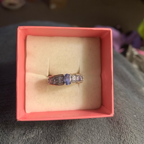 Genuine Tanzanite sterling silver ring 1 ctw - Picture 3 of 8